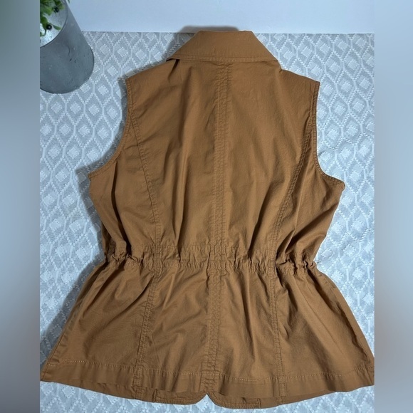 Christopher & Banks Stretch Burnt Orange Button Up Vest, Women’s Size Medium - Picture 6 of 13